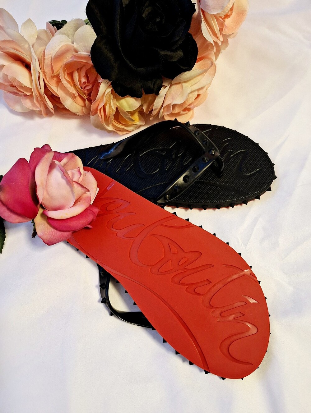 CHRISTIAN LOUBOUTIN SPIKE FLIP SANDALS - Picture 2 of 2
